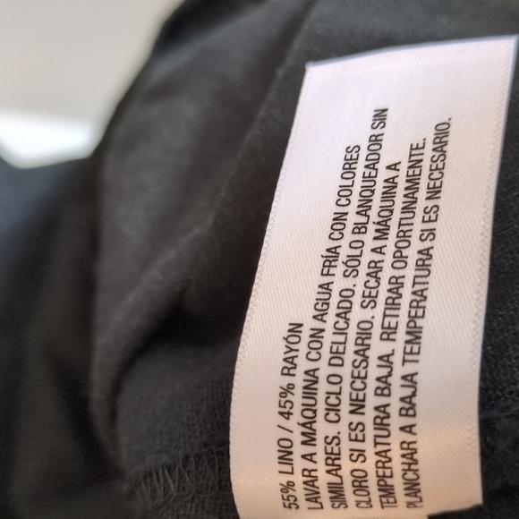 NEW Womens 4X Linen Blend Black Tie Front Summer Top Ava & Viv Short Sleeve 🌞 - Picture 9 of 10